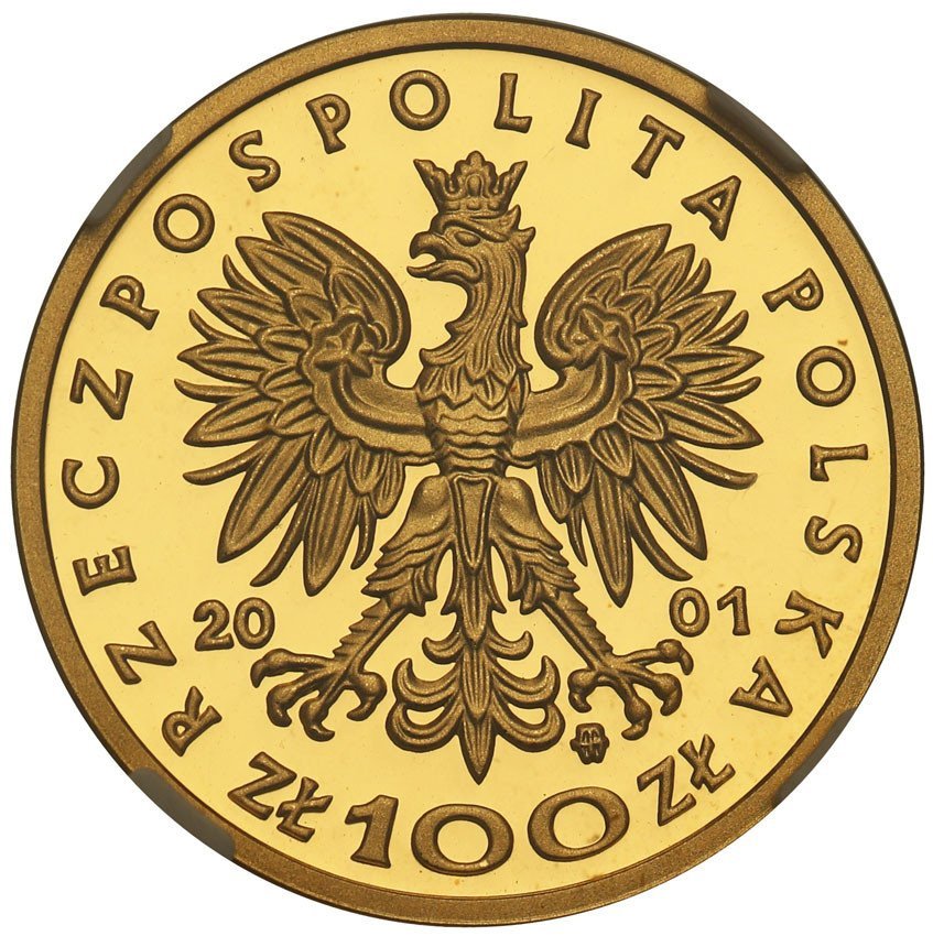 III RP. 100 złotych 2001 Jan III Sobieski NGC PF70 ULTRA CAMEO (MAX)